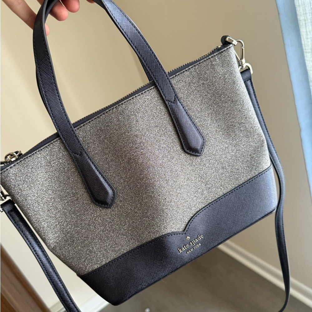 Kate Spade Navy Blue and Gray Tote Bag